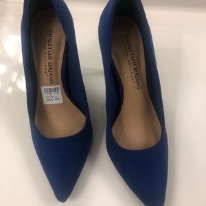 Vibrant blue Christian Siriano heels
